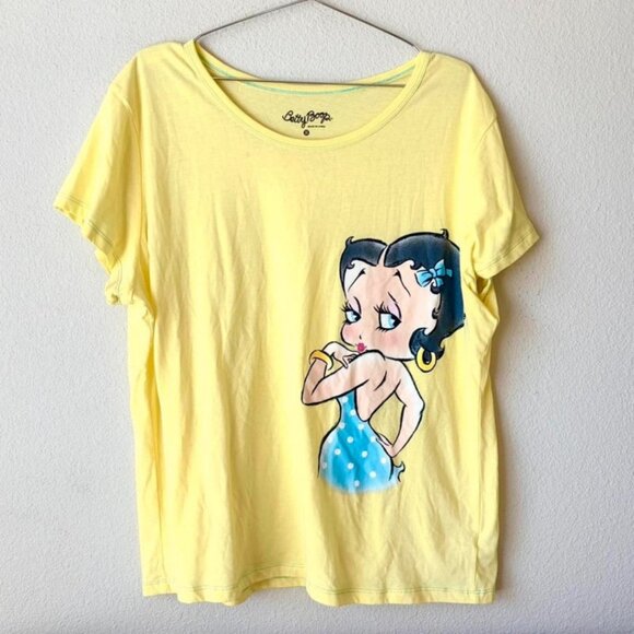 Betty Boop yellow tee shirt top sleepwear women's 3xl - Picture 1 of 4